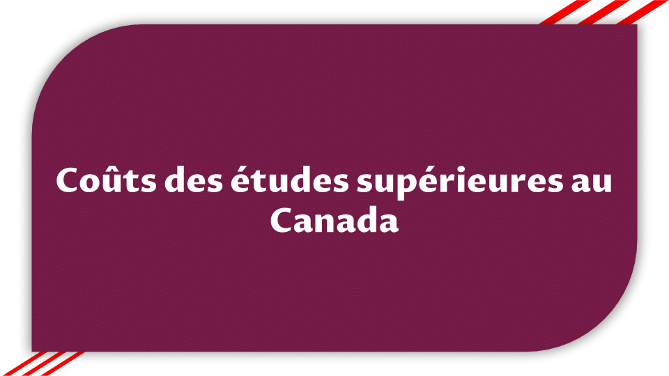 Coûts des études supérieures au Canada