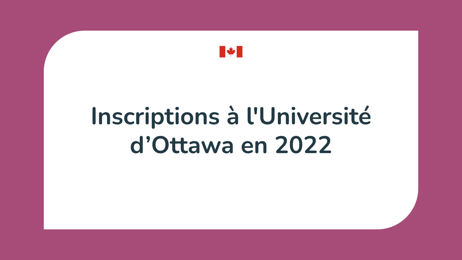 Inscriptions Université d’Ottawa