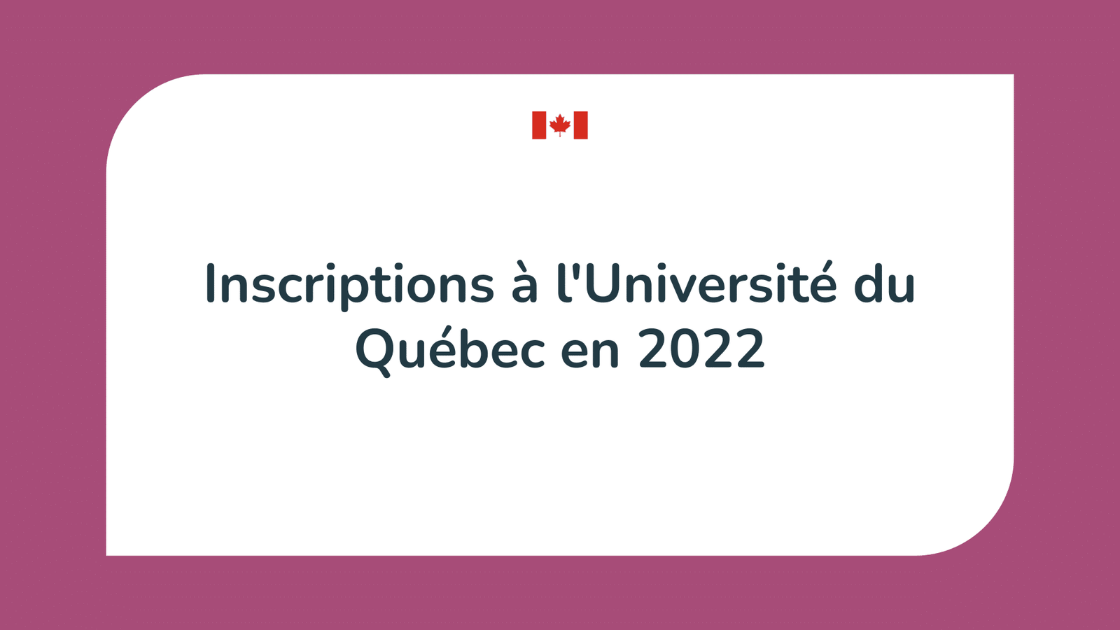 Inscriptions Université du Québec