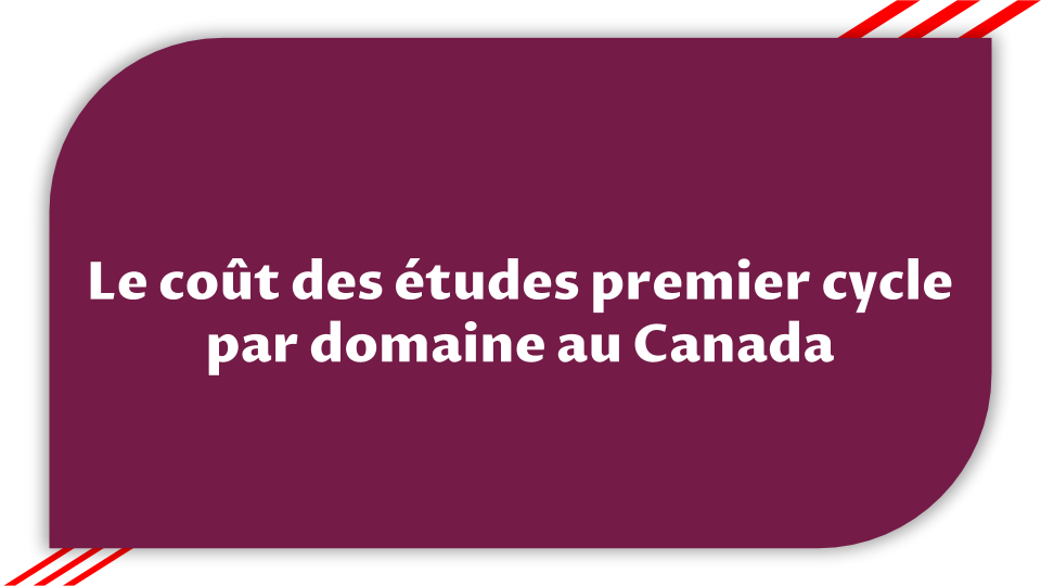 coût des études premier cycle Canada