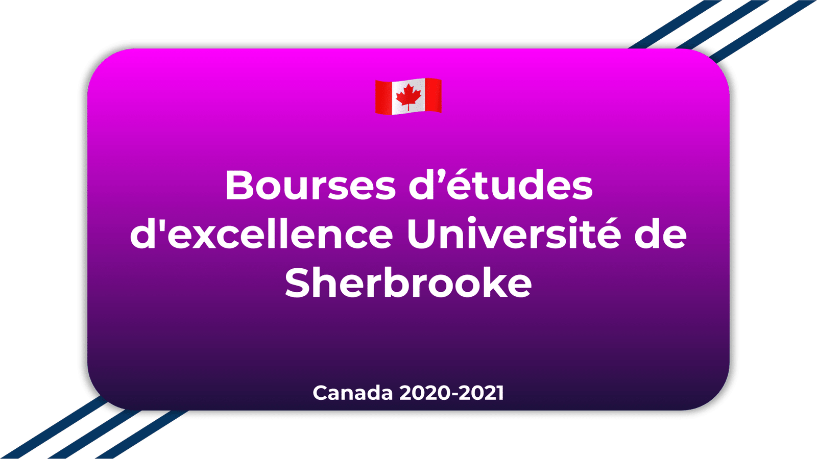Bourses D Etudes D Excellence Universite De Sherbrooke Canada 2020