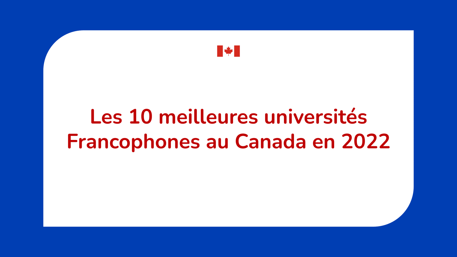 Les universités francophones au Canada