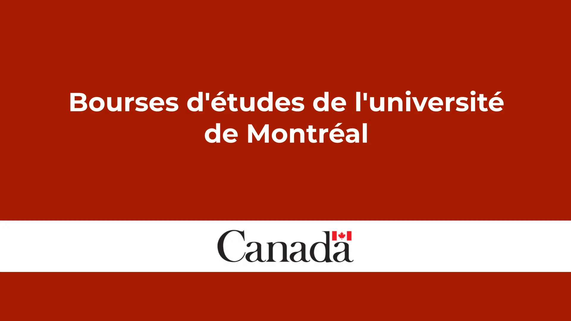 bourses d'études université de Montréal