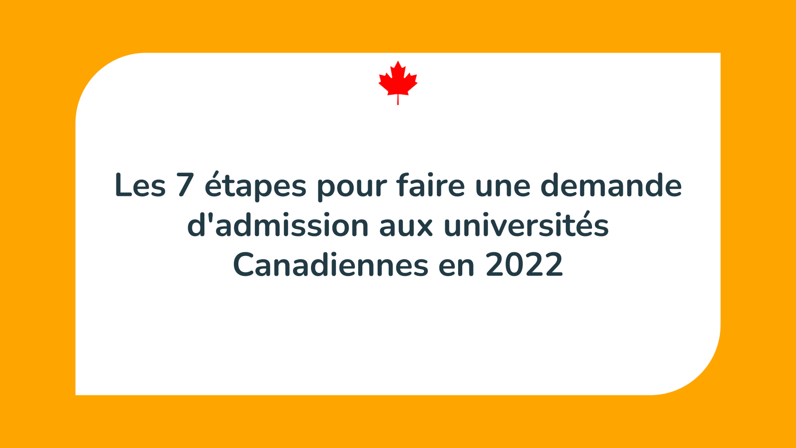 Demande d'admission aux universités Canadiennes