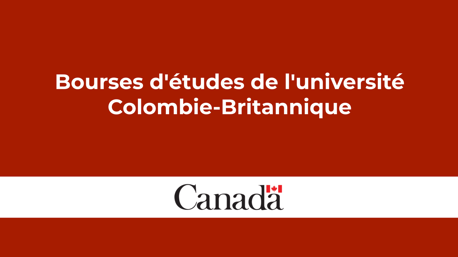 Bourses d'études université Colombie-Britannique