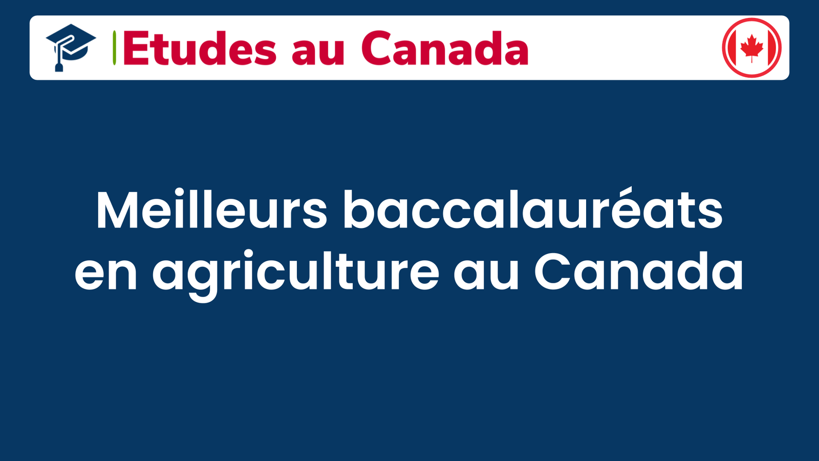 Meilleurs baccalauréats en agriculture au Canada